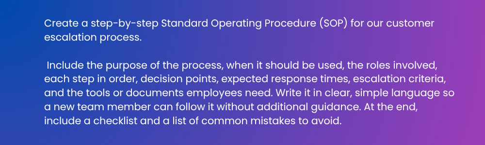 Write Standard Operating Procedures